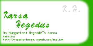 karsa hegedus business card